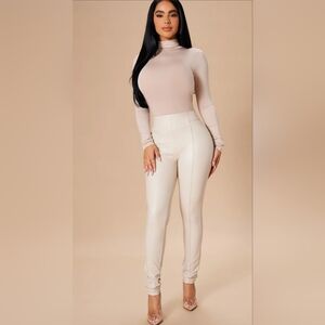 Fashion Nova Cream Skinny Pants